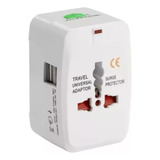 Adaptador Enchufe Universal Viajero 110v 220v +2 Puertos Usb