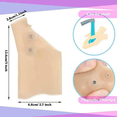 Guante Terapia Magnética Muñeca Pulgar Compresión Silicona Artritis Beige | Meses sin interés