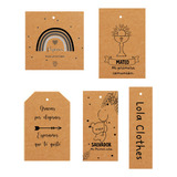 25 Tags Souvenirs Personalizados Papel Kraft Tarjetas