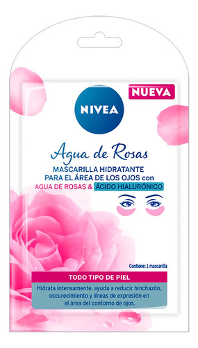 Mascarilla Facial Nivea Agua Rosas Ácido Hialurónico 1 Pieza Tipo De Piel Normal