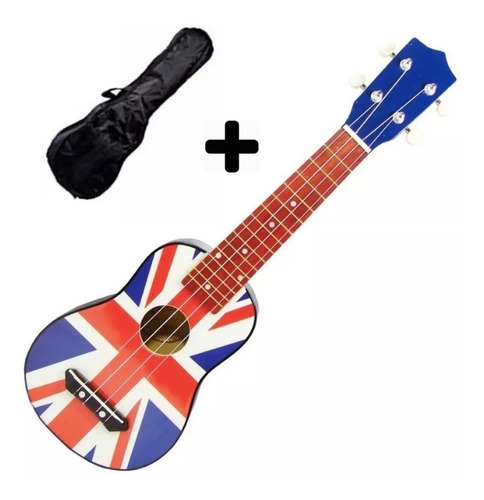 Ukuelele Soprano Con Diseño De Bandera Inglaterra Incluye Funda De Regalo !!