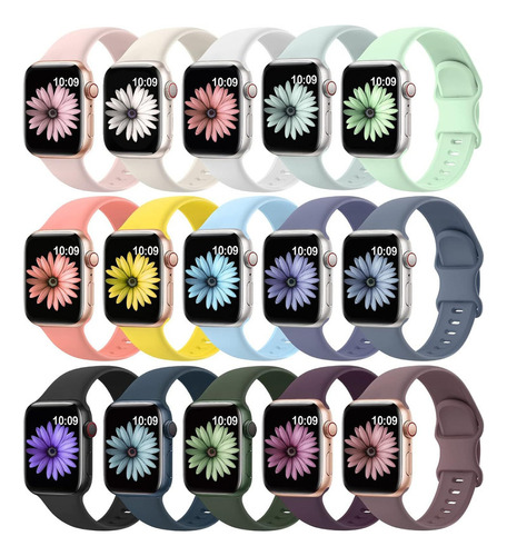 15 Pulseras De Silicona Suave Compatibles Con Apple Watch
