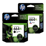 Kit 2x Cartuchos Hp 664xl Preto + Color Original Nf