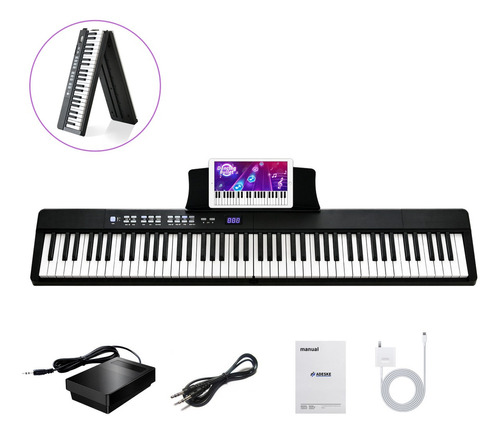 Teclado Musical Adeske Midi Dz1 88 Teclas Negro 110v/220v