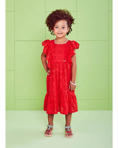 Vestido Infantil De Laise Vermelho Momi