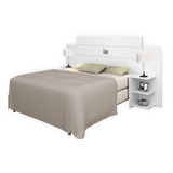 Cabeceira De Casal Com 2 Mesa Lateral Multiuso Luxo Acp Fg