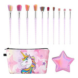 Juego De Brochas De Maquillaje De Unicornio, 12 Brochas De Y