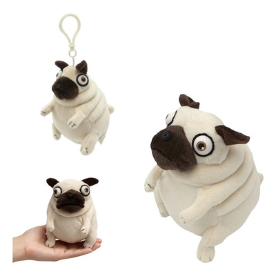 Mxg Peluche Perro Pug Pig Panzón Ojos Grandes Suave 16 Cm