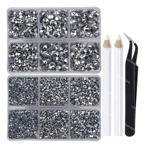 6616 Kit De Bisuteria Cristal Pedreria Para Ropa Uñas Hotfix