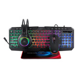 Kit Gamer Teclado + Mouse + Mouse Pad + Audifono 3dxf / 9093