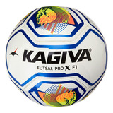 Bola De Futsal F1 Pro X Branca Com Azul Kagiva Oferta Cor Branca/azul/amarela