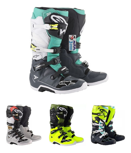 Jm Botas Alpinestars Tech 7 Motocross Enduro Amarilla Blanca