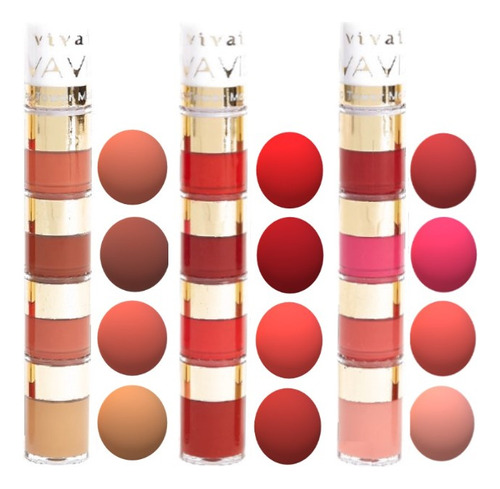 24 Batom Lip Tower Matte 4 Em 1 3074 Vivai Atacado Sj