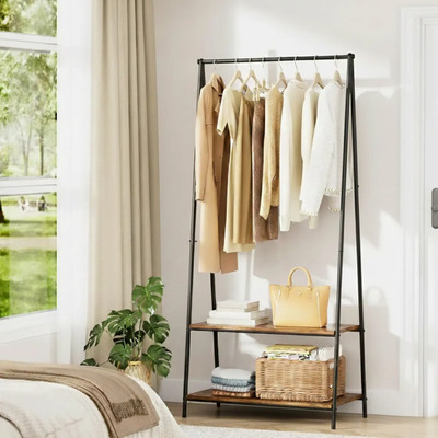 Gomyhome Rack Organizador Ropa Closet Percheros De Madera Marrón | Meses sin interés