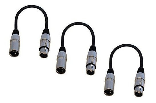 3 Cables De Audio Balanceado Xlr Hembra A Macho | 0,9m