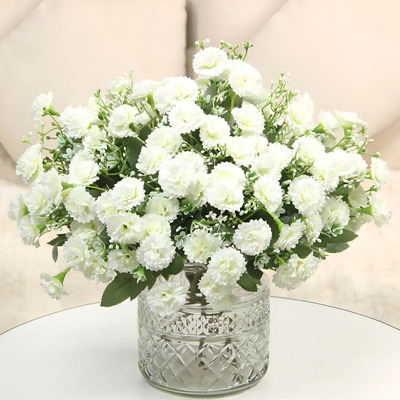 5 Piezas Ramo Claveles 100 Flores Artificial Decoración Boda Color Blanco All Might | MercadoLibre