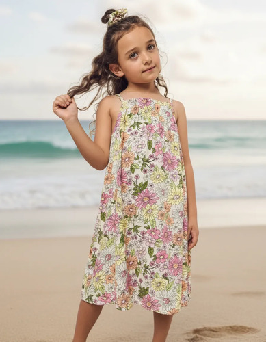 Vestido Playa Largo Casual Niñas Holly Land 1943 1120969