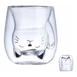 Cute Mug Cat Tea Double Wall Glass Coffee Mugs, Espresso ...