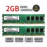 Memória Ram 4gb - 2x2gb Ddr2 1066mhz Pc2-8500u Mais Q 800mhz