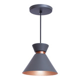 Iluminar Ambiente Lustre Pendente Cone Mini Berlin 15 Moderno Cozinha Sala Cor Cinza Com Cobre 110v/220v