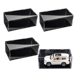 3pcs Caja Acrílica Transparente Para Maquetas De Coches 1/24