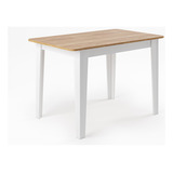 Mesa De Jantar Retangular 110x68cm Nicoli Mel/branco Ej