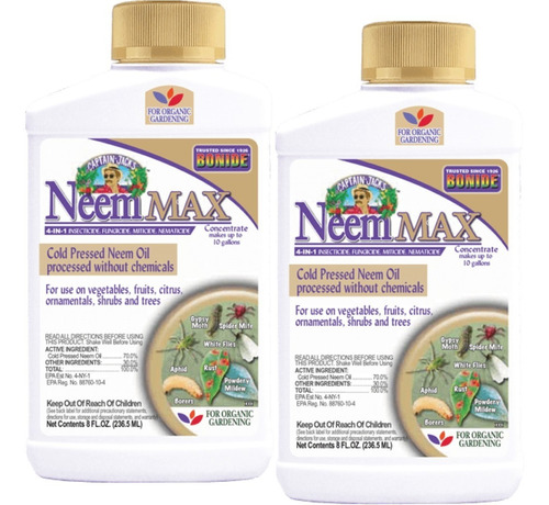Bonide Neem Max 2 Pack, Concentrado Insecticida Orgánico