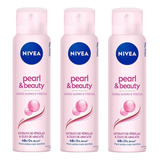 Desodorante Aero Nivea 150ml Fem Pearl Beauty-kit C/3un