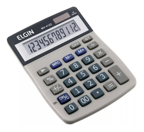 Calculadora De Mesa 12 Dígitos Solar E Bateria Mv4122 Elgin