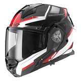 Casco Abatible Moto Ls2 Ff901 Advant X Spectrum Blanco/ Rojo