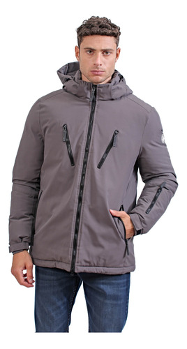 Campera Ski Pesada Zermatt Gris, Hombre. Bravo J. Talle S-5x