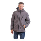 Campera Ski Pesada Zermatt Gris, Hombre. Bravo J. Talle S-5x