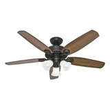 Ventilador De Techo Hunter Builder Plus Bronce Con 5 Aspas Color  Cerezo Y Nogal, 52  De Diámetro 127 v