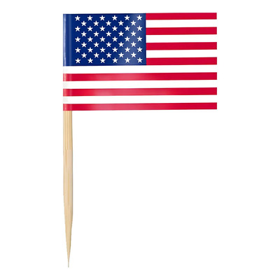 Banderilla Usa, Mxpsf-003, 30pzas, Usa, 3.5x2.5cm,papel, Ast Ustoothpickflag