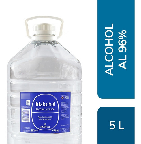 Bidon De 5 Lt De Alcohol Al 96% Marca Bialcohol Porta 96 % - 1 - 5 L