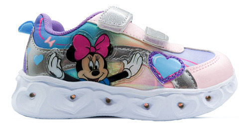 Zapatillas Footy Infantil Luces Led Abrojo Minnie Min326