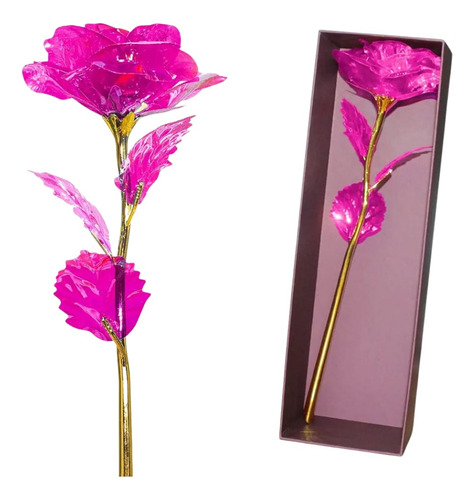 Lámina De Oro De 24 K, Rosa, Flor, Regalo De San Valentín