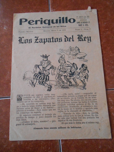 Periquillo Periodico Revista Antigua Infantil 30s Paquito