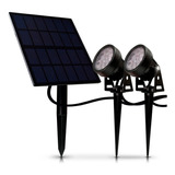 2 Estacas Led 2w Fría + Panel Solar Candela 7384 Redonda Cta Color Negro