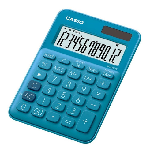 Calculadora Casio Ms 20 Morado - Solar - 12 Dígitos 