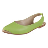 Balerina Para Mujer Castalia 124-91 Verde Con Detalla Dorado