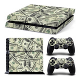 Adesivo Skin Ps4 - Nota 100 Dólares - Console E Controles 52