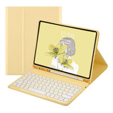 Funda Con Teclado Redondo Para iPad 10 2 Pulgadas 7ª/8ª/9ª Ñ