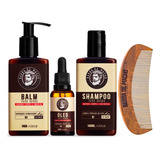 Kit Para Barba Óleo + Shampoo + Balm + Pente