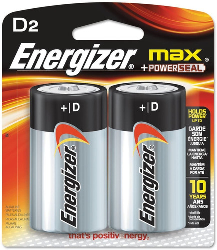 Pila Alcalina D Energizer Max C/2 Pzas Blister