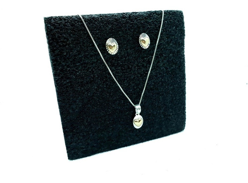 Juego Collar Y Aretes  Dama  Oro-plata  925