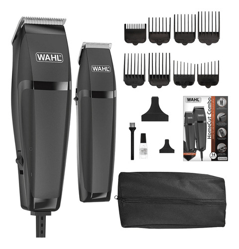 Combo Máquina Cortar Pelo Wahl Home Cut Color Negro