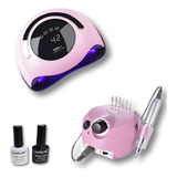 Combo Cabina Uv Uñas 120w + Torno 30000 Rpm +base Y Top Coat