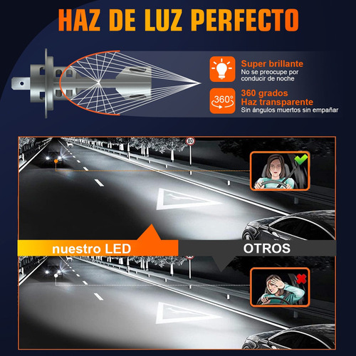 H7 Led Kit De Faros Bajos / Laterales 11000lm 6000k