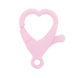 Mosquetão Plástico Coração - Rosa Bebê - 01 Peça